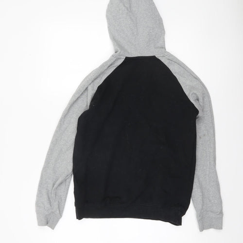 DC Shoes Boys Black Grey Pullover Hoodie Size 14 Cotton Skate Logo