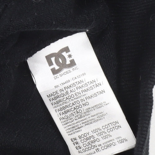 DC Shoes Boys Black Grey Pullover Hoodie Size 14 Cotton Skate Logo