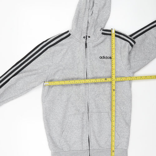 Adidas Men’s Grey Full Zip Hoodie Small Regular Fit