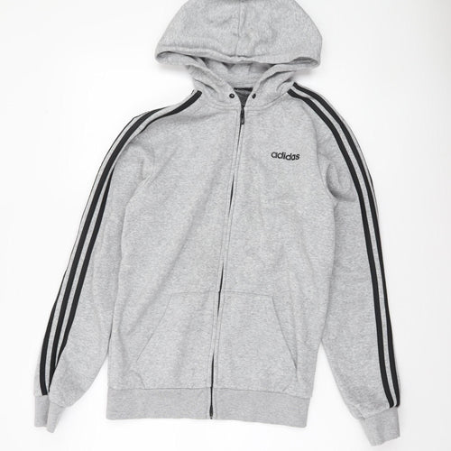 Adidas Men’s Grey Full Zip Hoodie Small Regular Fit