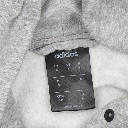 Adidas Men’s Grey Full Zip Hoodie Small Regular Fit