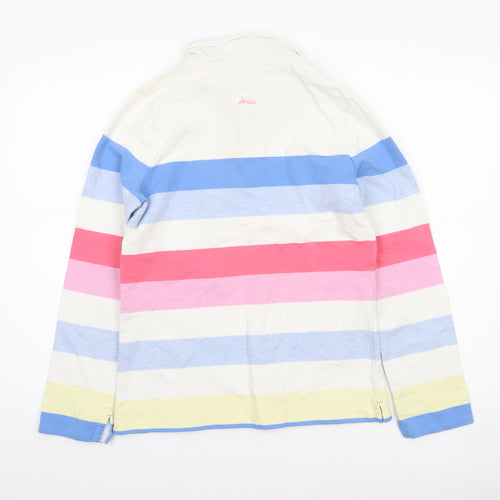 Joules Women Multicoloured Striped Half Zip Sweatshirt UK 10 Cotton Blend