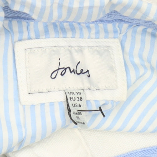 Joules Women Multicoloured Striped Half Zip Sweatshirt UK 10 Cotton Blend