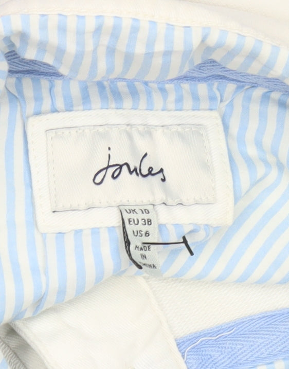 Joules Women Multicoloured Striped Half Zip Sweatshirt UK 10 Cotton Blend