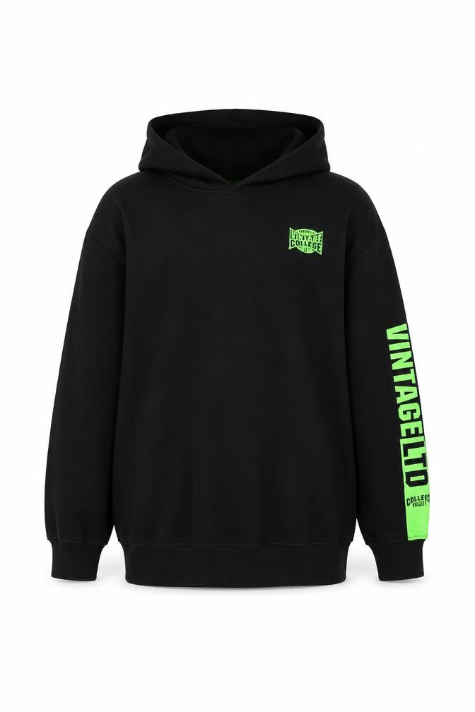 bpc bonprix Boys Black Hoodie 16-17 Years Pullover Cotton Blend Graphic Print