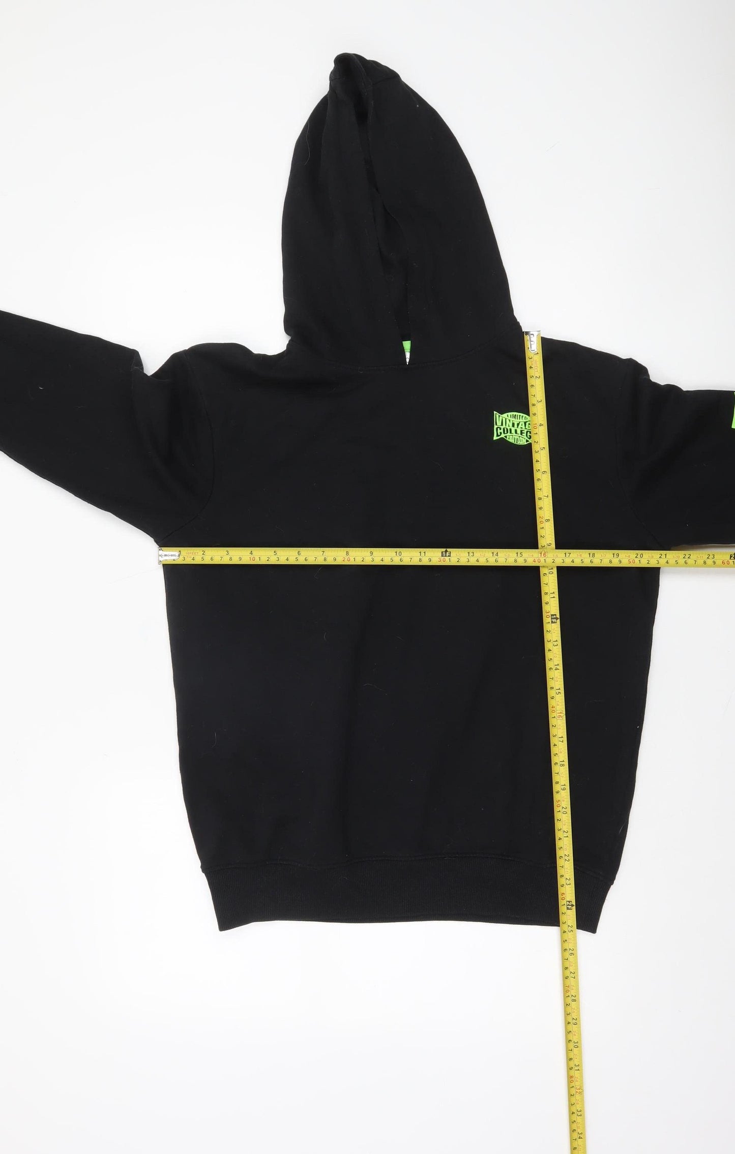 bpc bonprix Boys Black Hoodie 16-17 Years Pullover Cotton Blend Graphic Print
