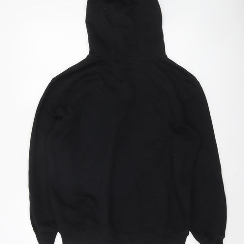 bpc bonprix Boys Black Hoodie 16-17 Years Pullover Cotton Blend Graphic Print