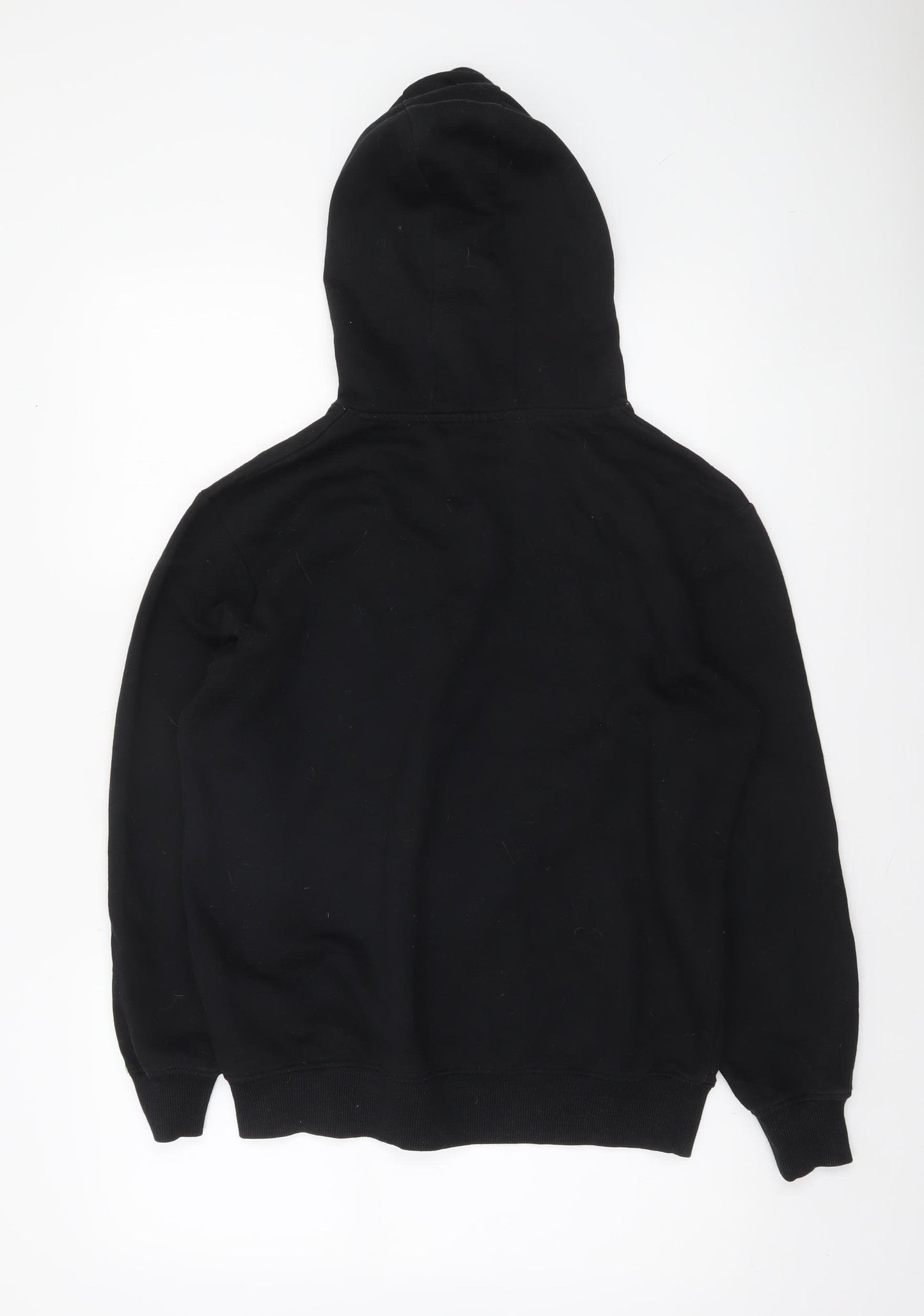 bpc bonprix Boys Black Hoodie 16-17 Years Pullover Cotton Blend Graphic Print