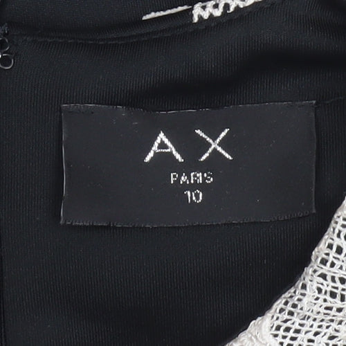 AX Paris Womens Black Lace Bodycon Dress Size 10 Sleeveless Elegant Party Wear