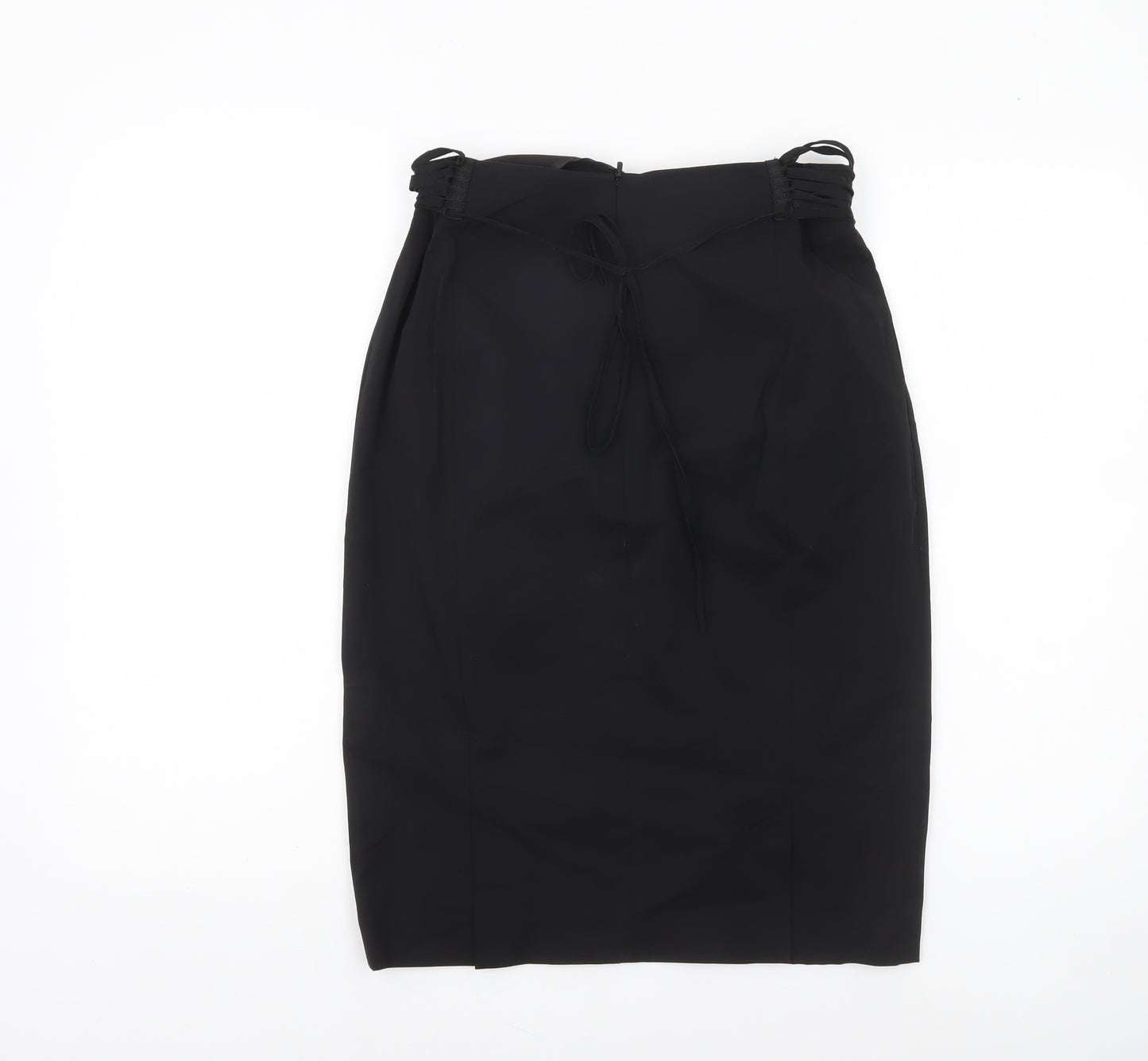 Mango Women's Black Size 12 Midi Pencil Skirt Stretch Workwear