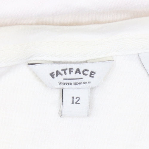 FatFace Womens Ivory Cotton Beach Print T-Shirt Size 12