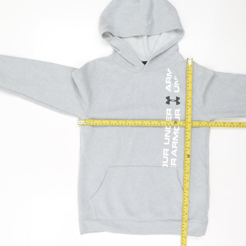 Under Armour Boys Grey Pullover Hoodie Size M ColdGear Fleece