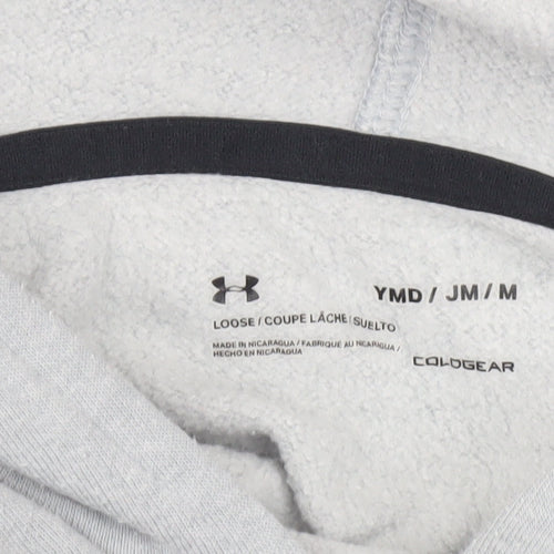 Under Armour Boys Grey Pullover Hoodie Size M ColdGear Fleece
