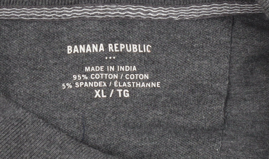 Banana Republic Men's Grey XL Stretch Cotton Polo Shirt