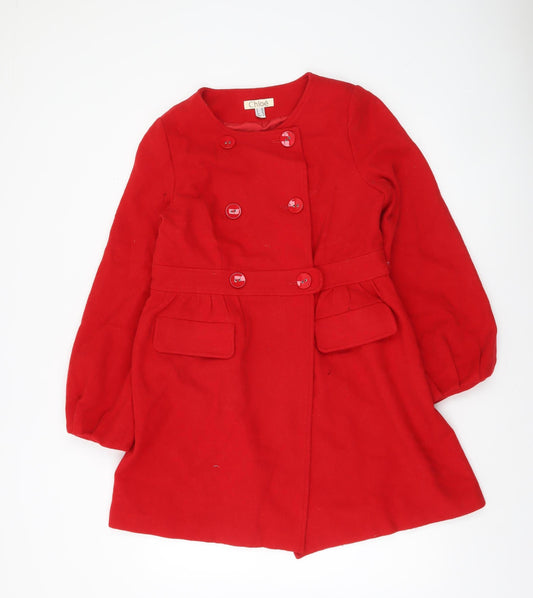 Chloé Women's Red Wool Cotton Pea Coat Size 8