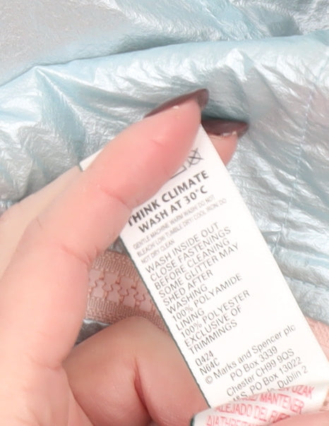 Marks and Spencer Girls Silver Hooded Metallic Windbreaker Jacket 4-5 Years