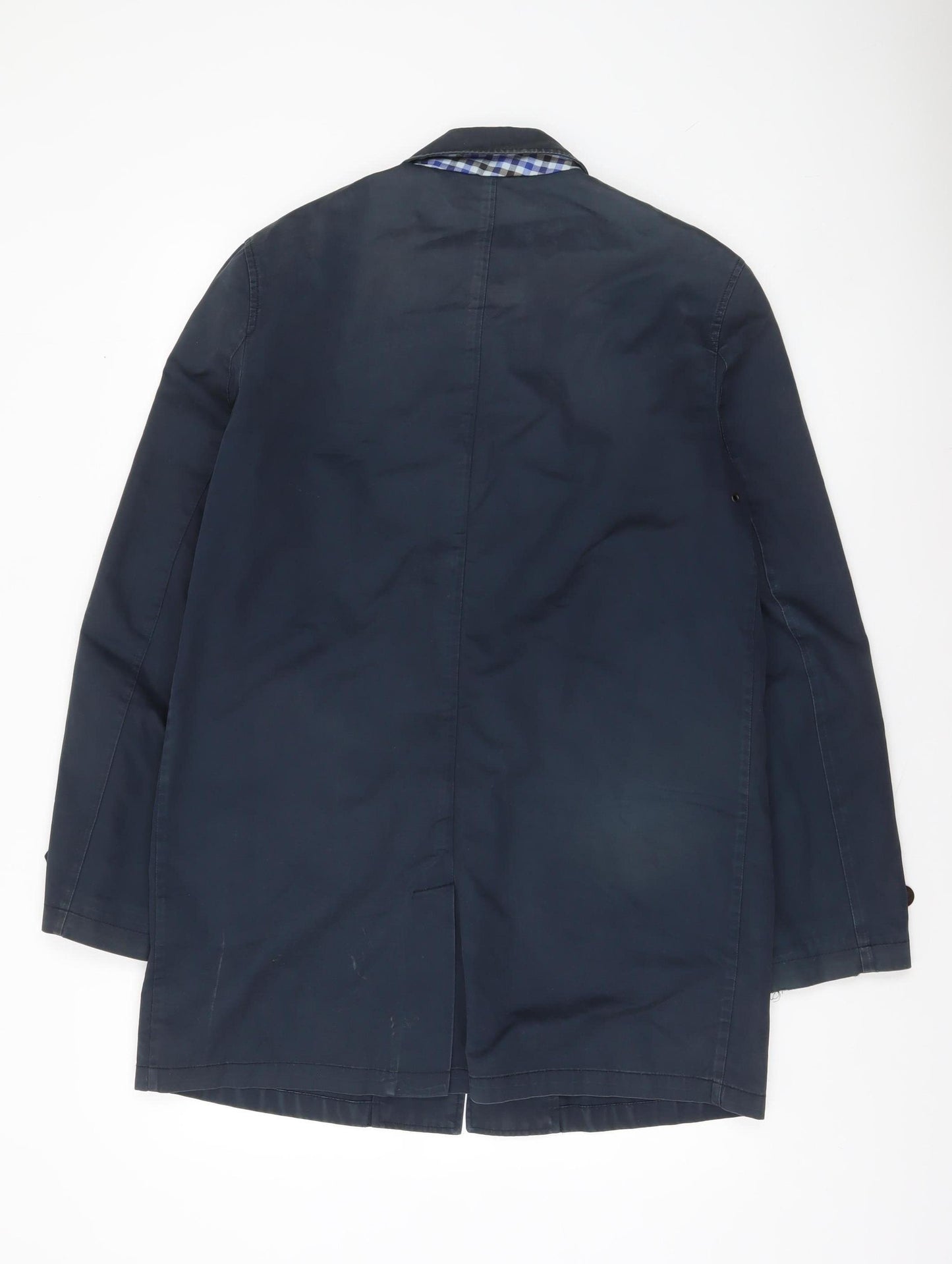 Ben Sherman Men's Blue Cotton Mid-Length Overcoat Size M