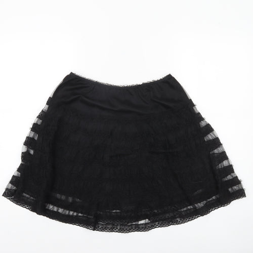 Red Herring Women’s Black Lace A-Line Knee Length Skirt Size 12