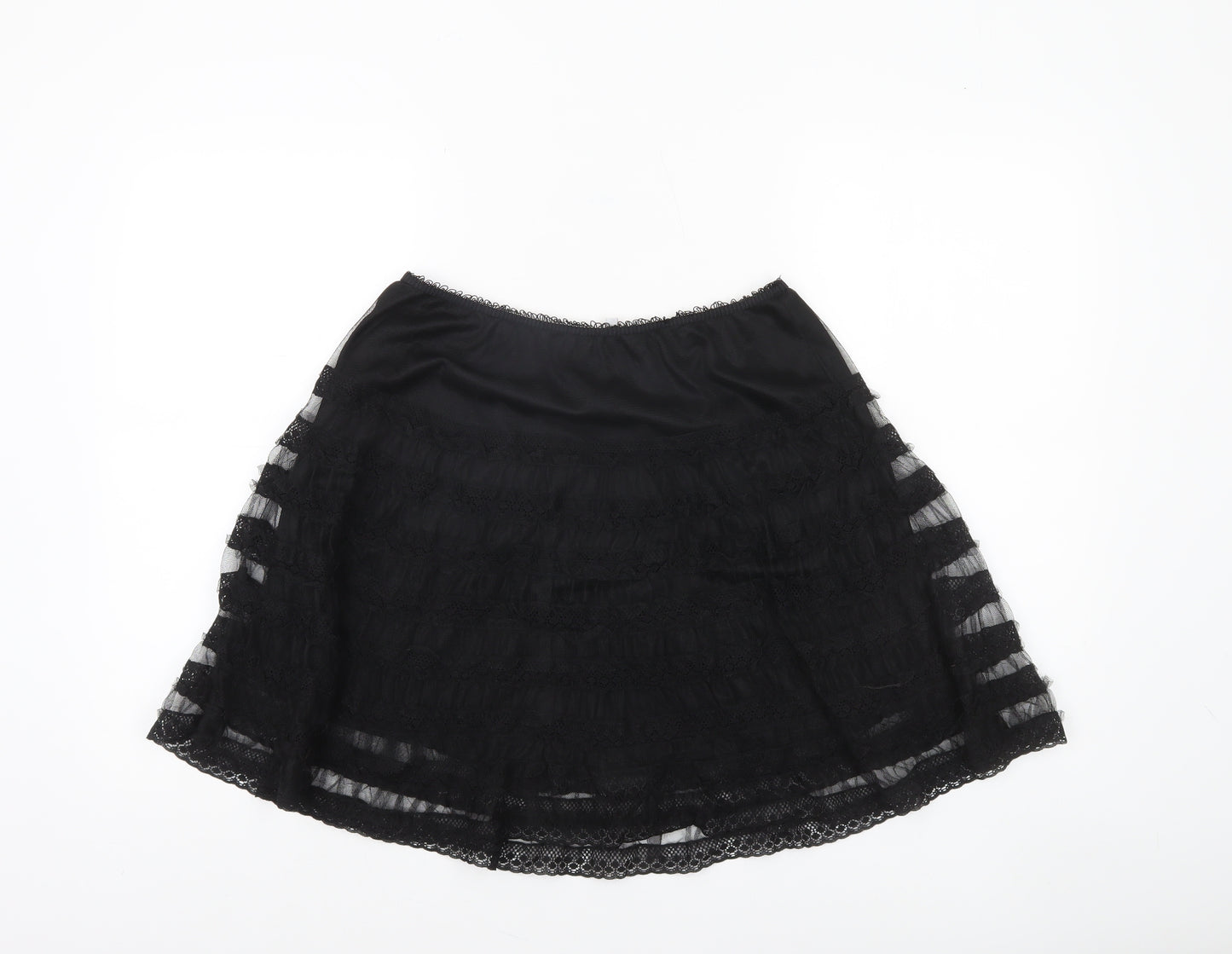 Red Herring Women’s Black Lace A-Line Knee Length Skirt Size 12