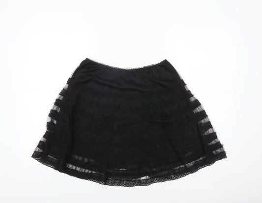 Red Herring Women’s Black Lace A-Line Knee Length Skirt Size 12