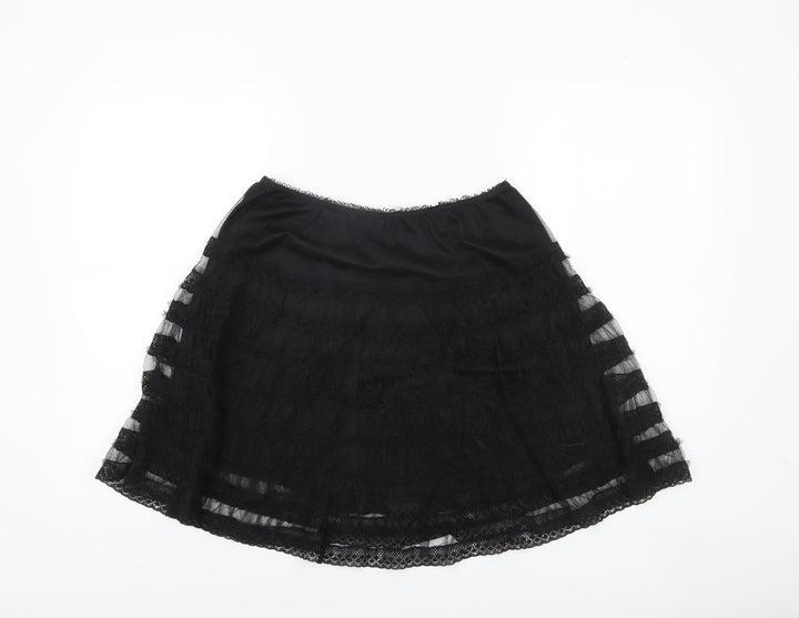 Red Herring Women’s Black Lace A-Line Knee Length Skirt Size 12