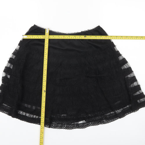 Red Herring Women’s Black Lace A-Line Knee Length Skirt Size 12