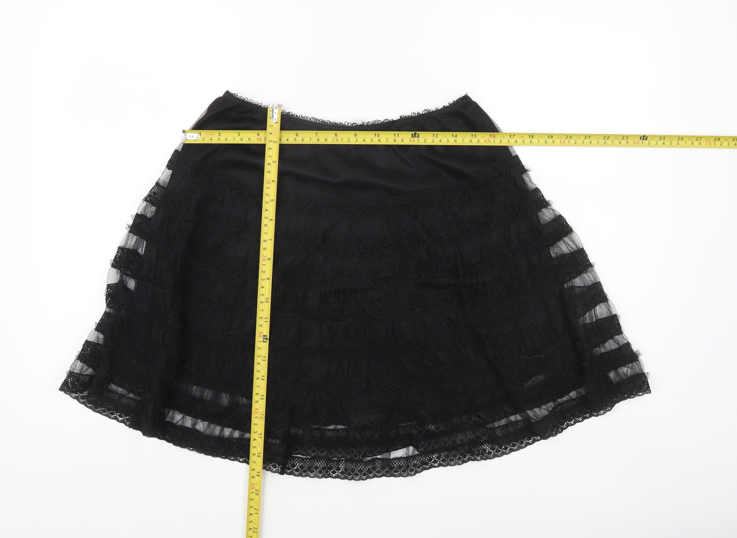 Red Herring Women’s Black Lace A-Line Knee Length Skirt Size 12