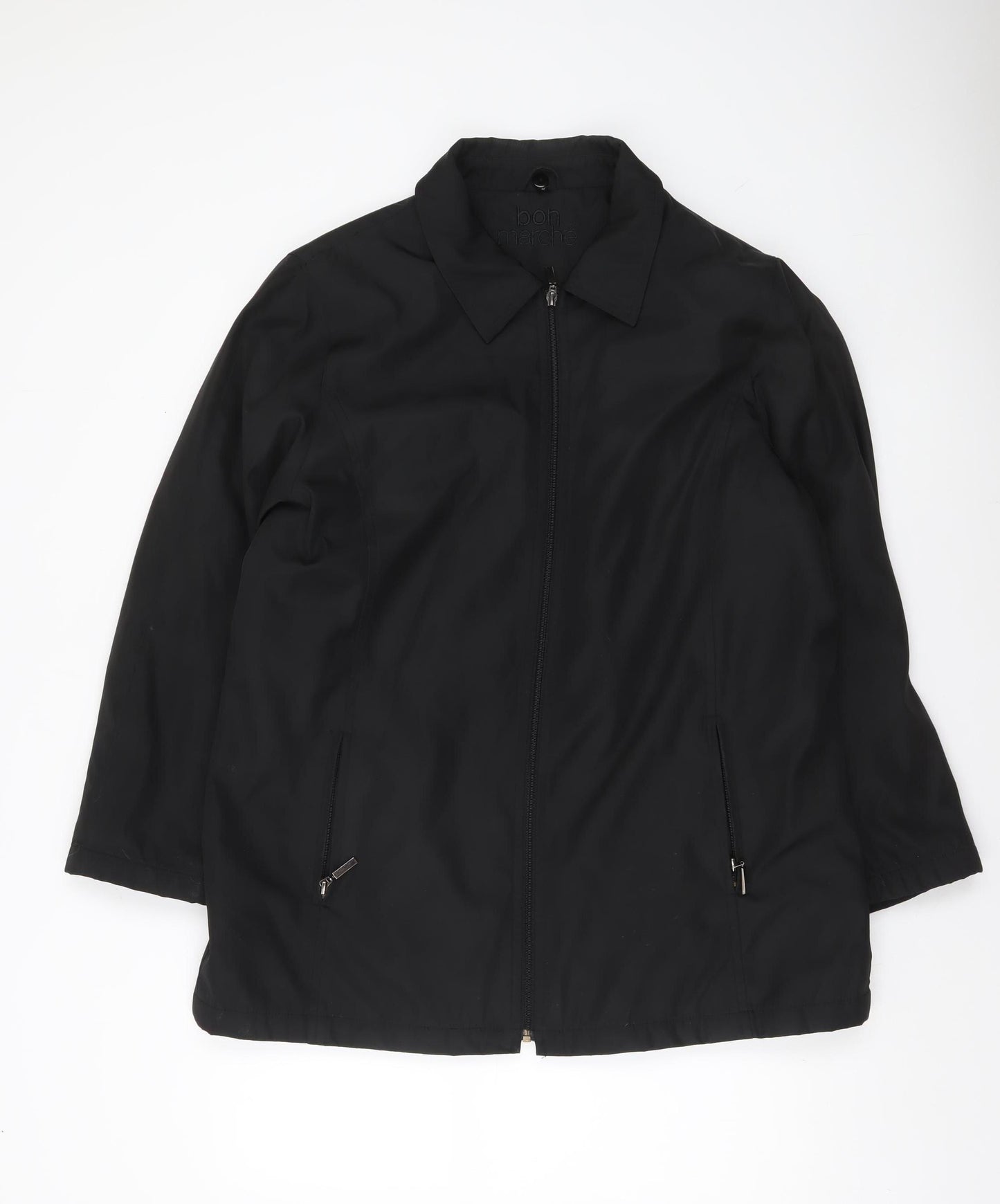 Bonmarché Women’s Black Mid-Length Zip Jacket Size M