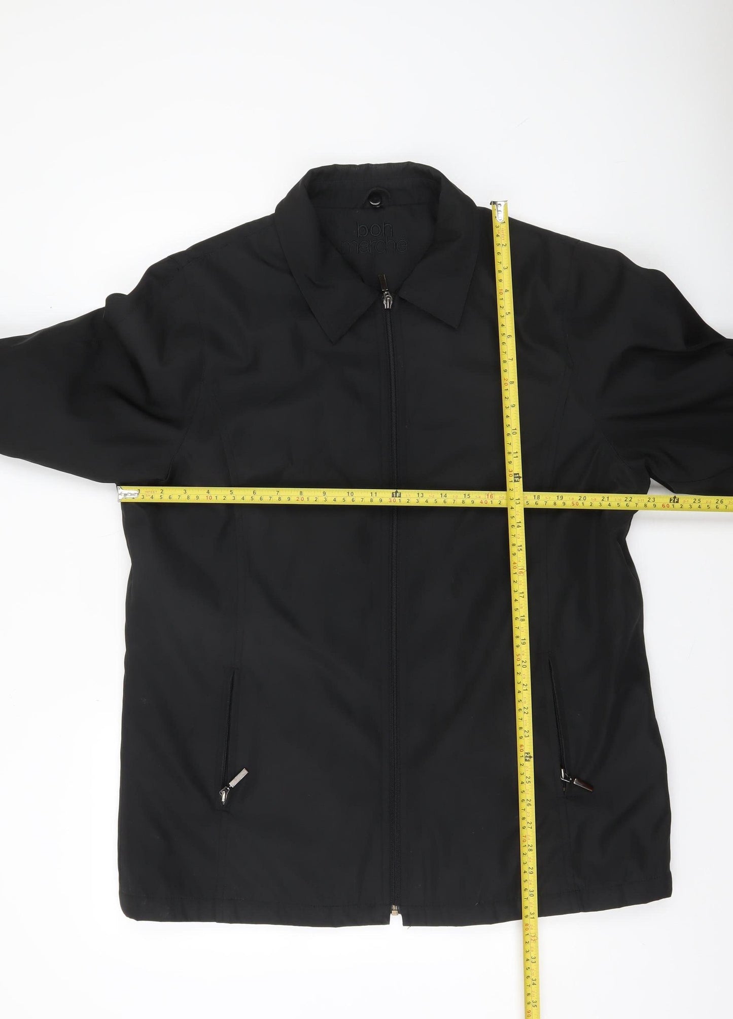 Bonmarché Women’s Black Mid-Length Zip Jacket Size M