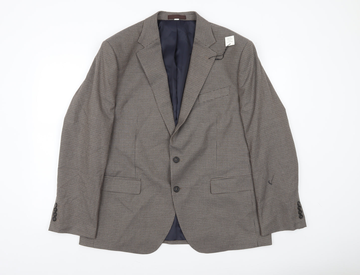 Marks and Spencer Men's Brown Check 44 Short Blazer Jacket