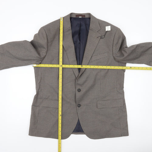 Marks and Spencer Men's Brown Check 44 Short Blazer Jacket