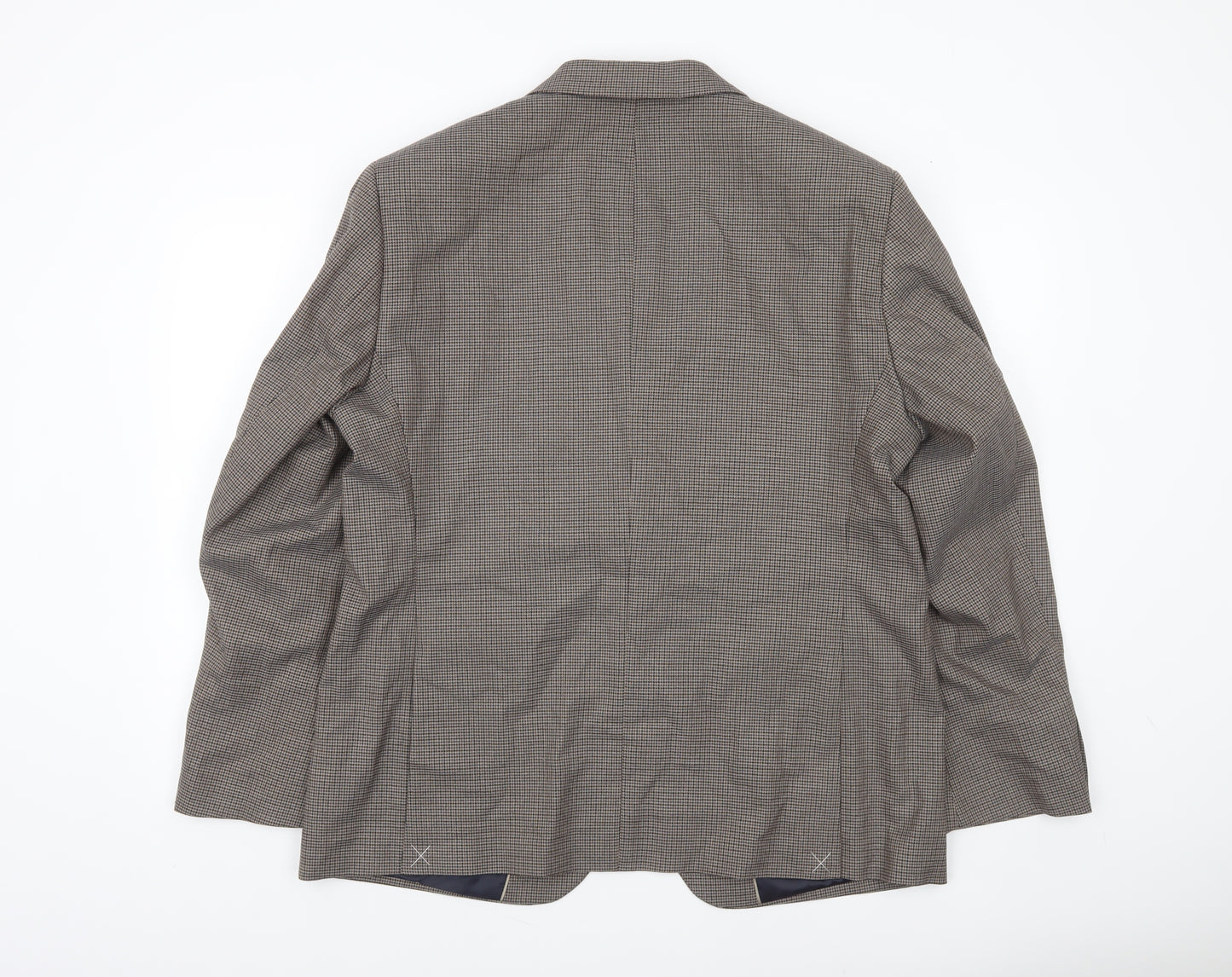 Marks and Spencer Men's Brown Check 44 Short Blazer Jacket