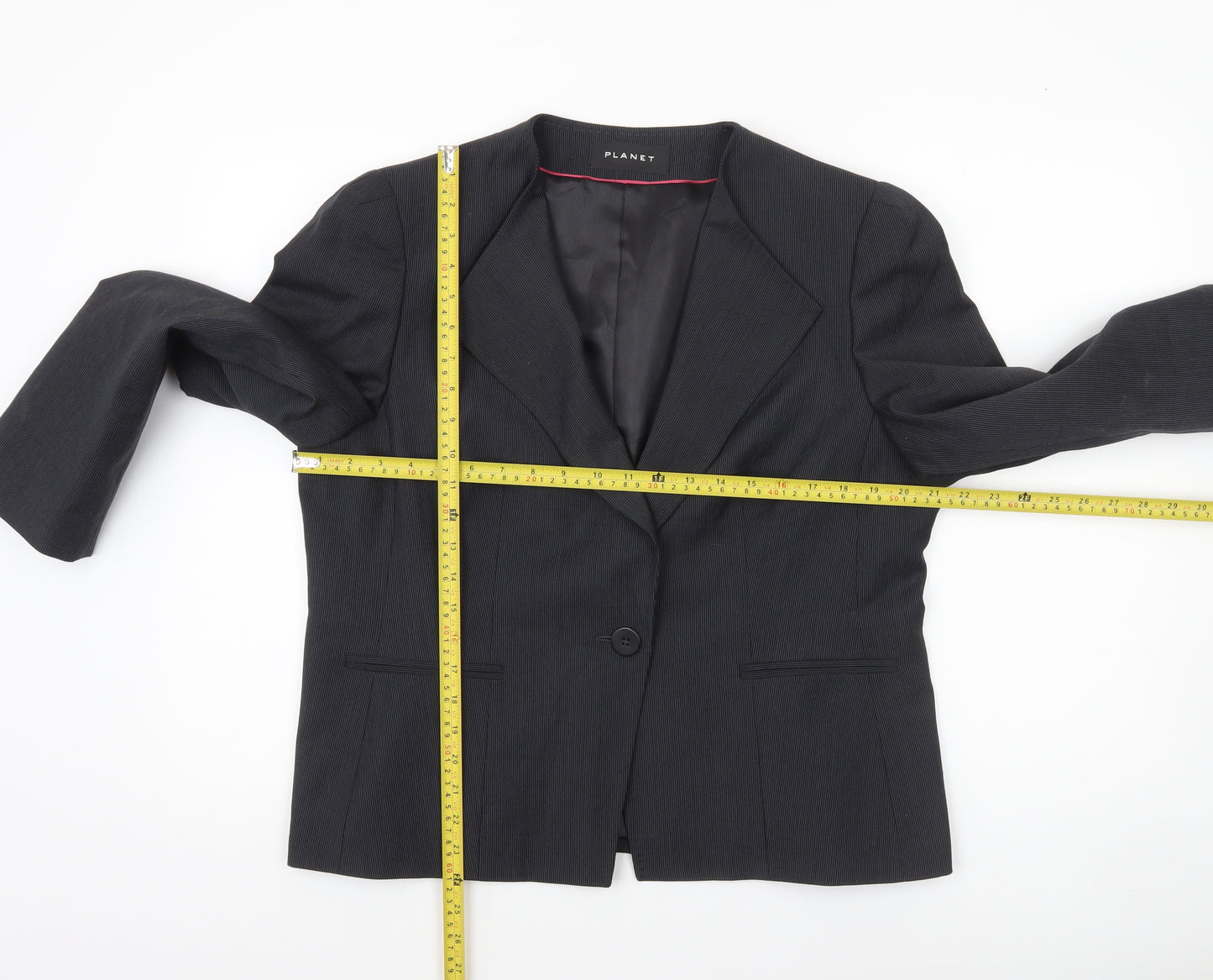 Planet Women’s Black Single-Breasted Wool Blend Suit Jacket UK 16