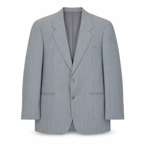 Greenwoods Mens Grey 40 Regular Fit Striped Wool Blend Blazer Jacket
