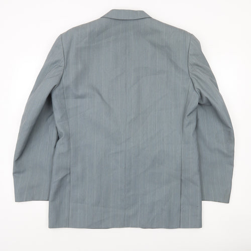 Greenwoods Mens Grey 40 Regular Fit Striped Wool Blend Blazer Jacket