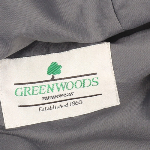Greenwoods Mens Grey 40 Regular Fit Striped Wool Blend Blazer Jacket