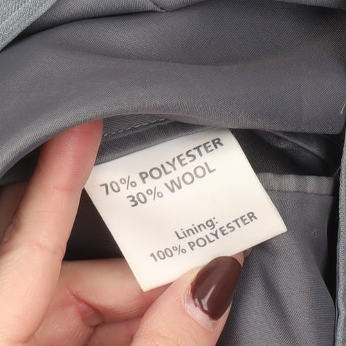 Greenwoods Mens Grey 40 Regular Fit Striped Wool Blend Blazer Jacket