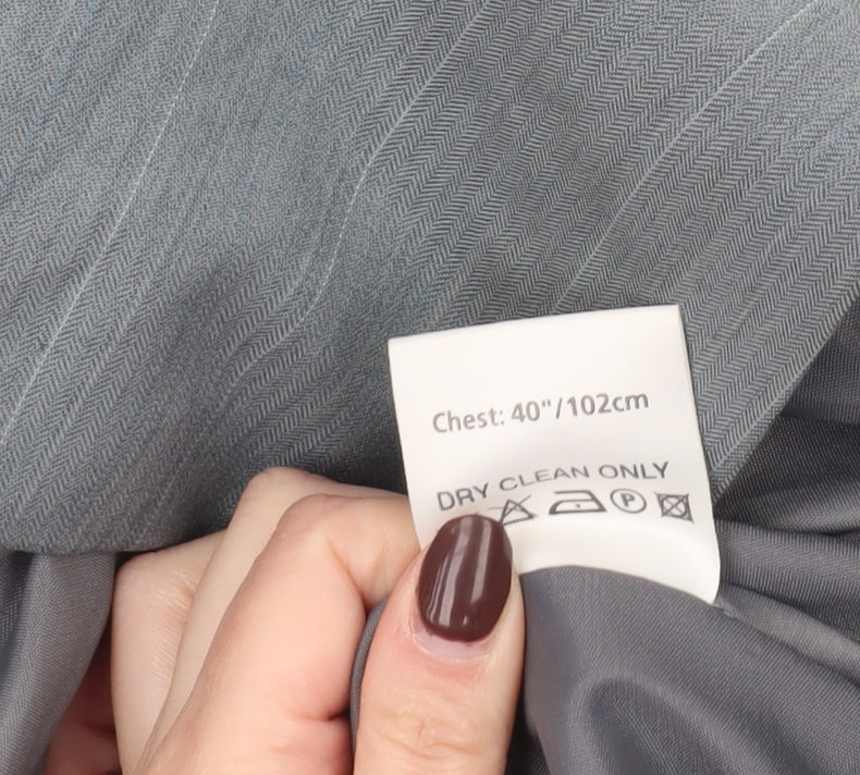 Greenwoods Mens Grey 40 Regular Fit Striped Wool Blend Blazer Jacket