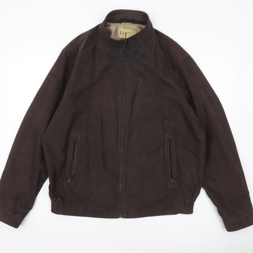 Collezione Men's Brown L Basic Cotton Polyester Lined Zip Jacket