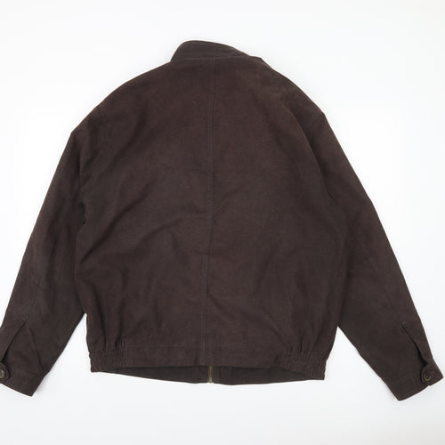 Collezione Men's Brown L Basic Cotton Polyester Lined Zip Jacket