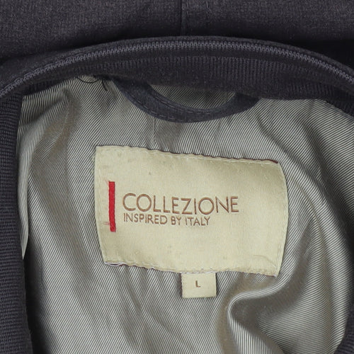 Collezione Men's Brown L Basic Cotton Polyester Lined Zip Jacket