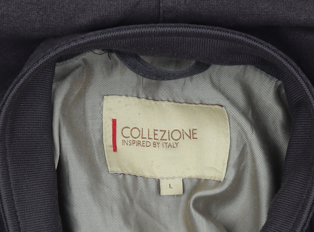 Collezione Men's Brown L Basic Cotton Polyester Lined Zip Jacket