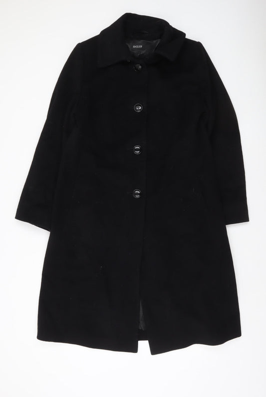Basler Women's Black Wool Long Overcoat Size 16