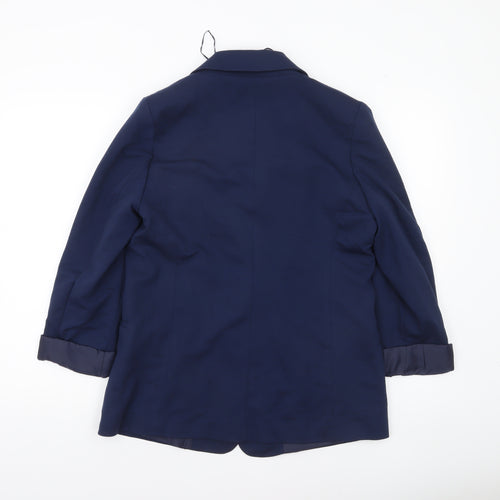 Bonmarché Women's Navy Blue Size 12 Single-Breasted Blazer