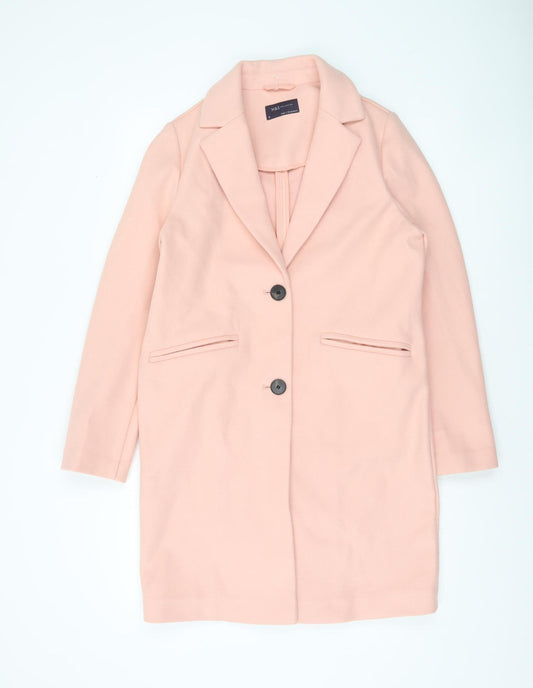 Marks and Spencer Women's Pink Mid-Length Wool Blend Overcoat Size 8