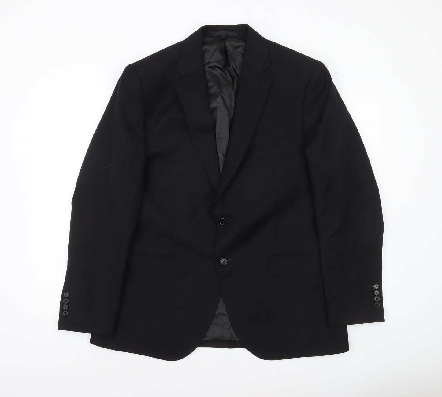 Marks and Spencer Men's Black 44R Wool Regular Fit Blazer Jacket