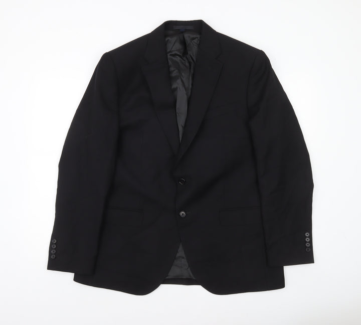 Marks and Spencer Men's Black 44R Wool Regular Fit Blazer Jacket