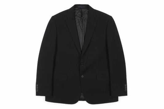 Front view of Marks & Spencer Men's Black 44R Wool Regular Fit Blazer Jacket