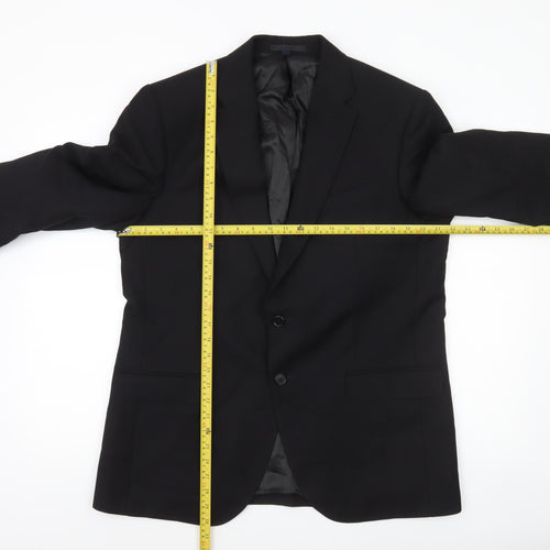 Marks and Spencer Men's Black 44R Wool Regular Fit Blazer Jacket