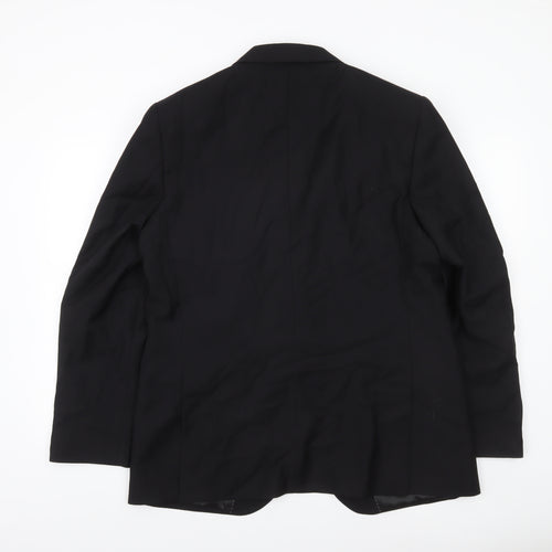 Marks and Spencer Men's Black 44R Wool Regular Fit Blazer Jacket